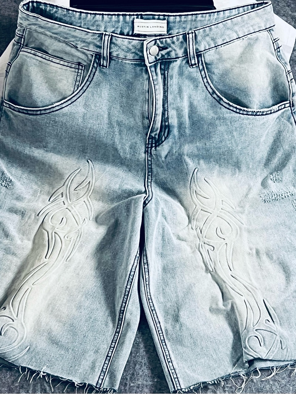 Austin Landing Light Blue Distressed Women’s Jeans Skirt